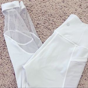 Lululemon mesh white leggings